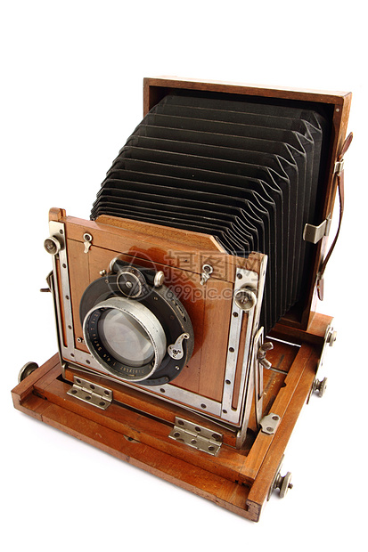 旧木制照相机盒子镜片黑色白色照片棕色木头相机摄影市场图片
