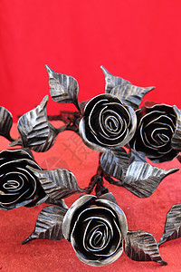 葡萄花黑色锤子金属白色玫瑰手工业图片