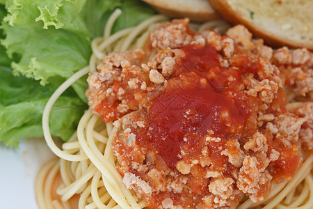 意面番茄酱蔬菜草本植物食谱餐厅盘子美食面条午餐食物刀具图片