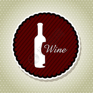 葡萄酒标签丝带玻璃红色酒精产品杯子享受瓶子藤蔓插图图片