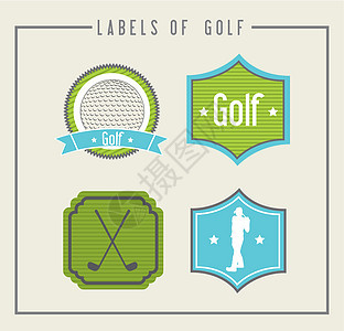 高尔特插图高尔夫球娱乐圆形爱好游戏运动乐趣竞赛俱乐部绿色图片
