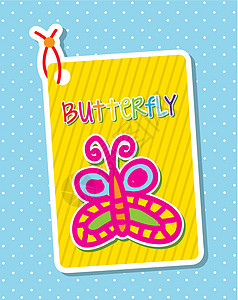 弹簧蝴蝶黄色艺术动物鳞翅目红色绘画卡通片插图昆虫翅膀图片