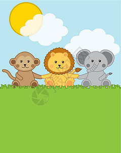 婴儿幼动物动物动物群丛林哺乳动物天空动物园快乐荒野插图野生动物图片