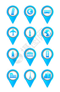 欧洲图标纽扣黑车旅行纪念碑公共汽车金字塔航班假期插图电话图片