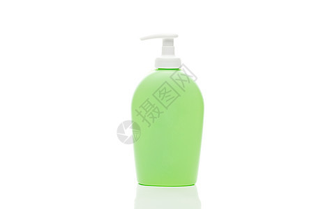 白色隔离的化妆品容器治疗洗发水喷涂奶油药品阴影液体管子玻璃温泉图片