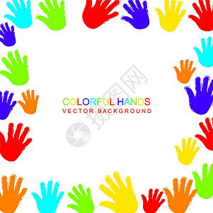 色彩多彩的双手多样性帮助商业艺术彩虹手指教育圆圈社会友谊图片