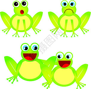 青蛙漫画牛蛙幸福绿色蛙跳卡通片荒野插图绘画微笑图片
