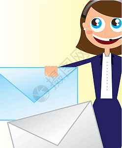 接收矢量导师技术讲师女孩信封秘书职业帮助办公室接待员图片