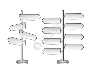 空白道路标志多方向插图邮政旅行广告牌交通白色指针蓝色指导图片