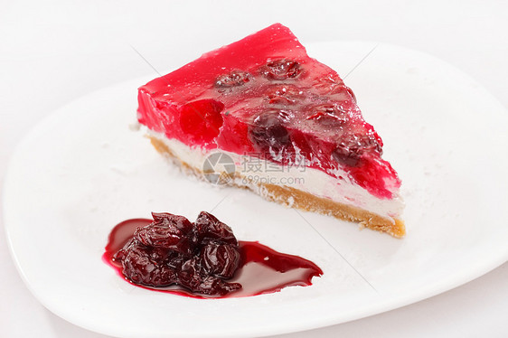 樱桃芝士蛋糕甜点红色水果食物浆果图片