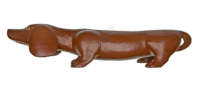 古老的狗雕像热狗木头棕色塑像红色古董雕塑白色动物玩具图片