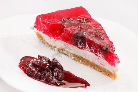 樱桃芝士蛋糕红色水果甜点浆果食物图片