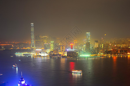 夜里九龙天空文化全景市中心建筑物城市生活密度旅行摩天大楼图片