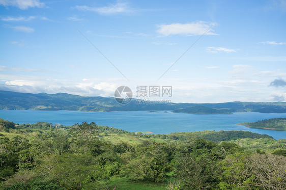 阿伦地貌树木林地火山丛林热带水平森林荒野绿色图片