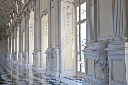 意大利皇宫 戴安娜宫 维那利亚女王风格画廊艺术大理石纪念碑地标建筑地面历史图片