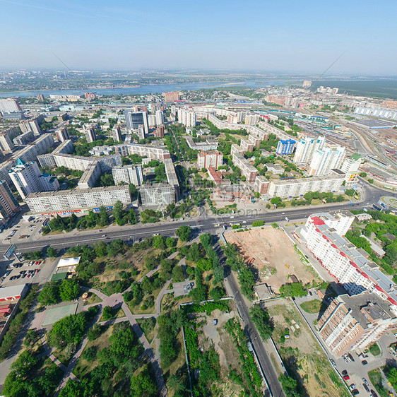 空中城市风景全景旅行交通住宅天空建筑远景房子蓝色基础设施图片