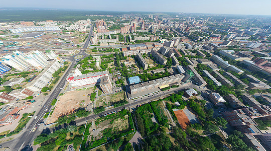 空中城市风景商业远景城市建造办公室天线蓝色天空建筑全景图片