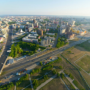 空中城市风景建筑景观建筑学建造天线背景房子天际天空全景图片