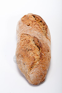 传统烤熟面包的大型小面包早餐植物谷物玉米面粉宏观小麦厨房美食耳朵图片