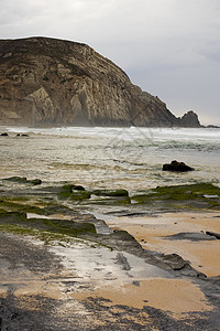 Castelejo海滩海洋苔藓场景波浪天空海岸海岸线岩石旅游支撑图片