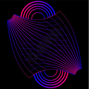 黑色背景几何线矢量艺术漩涡插图涡流线条图标失真几何网站粉红色旋转图片