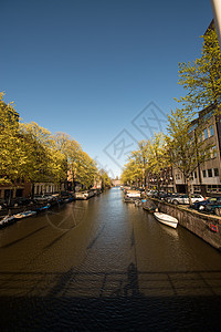 荷兰阿姆斯特丹市 美丽的典型城市建筑结构房屋天空旅行建筑学首都房子历史运河窗户反射图片