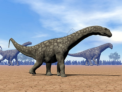 亚金龙恐龙行走 - 3D图片