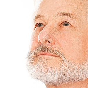 英俊老人的肖像头发老年喜悦胡须灰色男性祖父微笑胡子白色图片