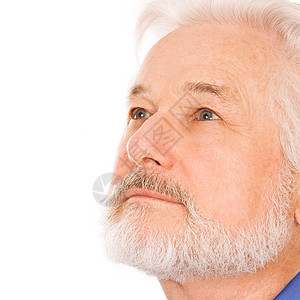 英俊老人的肖像胡须祖父白色灰色喜悦老年男性头发男人胡子图片