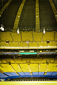 空棒球球场站立建筑长椅竞技场水平运动足球观众座位小屋图片