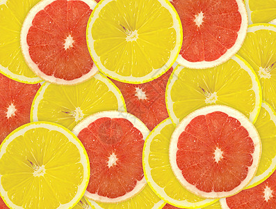 柑橘切片摘要背景 特写 工作室照片绿色黄色橙子圆圈柚子食物活力水果红色框架图片