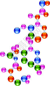 矢量抽象分子生物物理技术粒子橙子化学品绿色红色插图白色图片