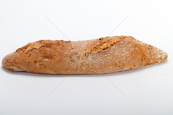 传统烤熟面包的大型小面包美食燕麦种子厨房早餐宏观植物谷物粮食脆皮图片