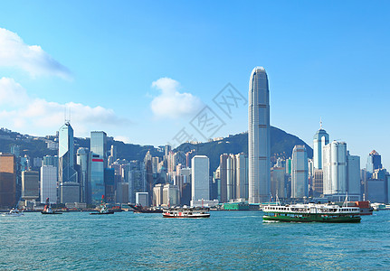 香港胜景港城市天际商业天空蓝色垃圾晴天景观运输摩天大楼图片
