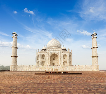 印度阿格拉州Taj Mahal景点观光文化石头旅游历史性建筑学游客旅行吸引力图片