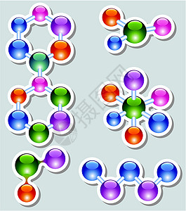 矢量抽象分子图标集团体技术插图粒子装饰品科学灰色教育医疗白色图片