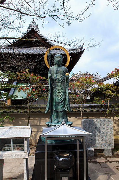 高台寺庙季节禅师公园遗产风景建筑树叶地标旅行池塘图片