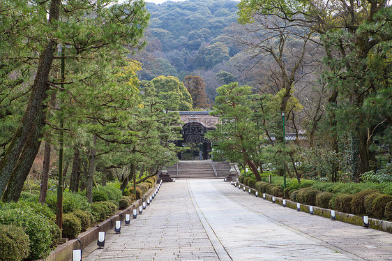 高台寺庙季节遗产地标花园禅师公园池塘树叶旅行风景图片