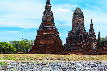 泰国Ayutthaya的寺庙宗教热带遗产石头旅行世界传统建筑教会地标图片