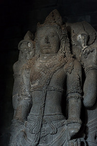 印度尼西亚普兰巴南寺庙的Shiva雕像地标建筑雕刻风格石头浮雕故事酒窖装饰废墟图片