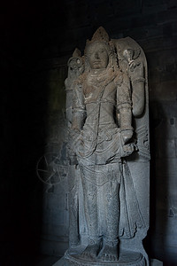 印度尼西亚普兰巴南寺庙的Shiva雕像故事装饰宽慰废墟石头考古学地标建筑酒窖装饰品图片
