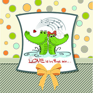 爱情中的鳄鱼 Valentine的每日卡片喜悦音乐女士男人婚礼友谊女孩灵魂感情男生图片