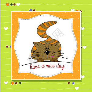 小猫咪祝你一天愉快情感明信片猫咪动物宠物卡片艺术哭泣插图小猫图片