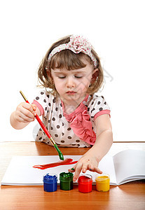 女孩绘图绘画女性教育苗圃婴儿童年热情学习孩子帆布图片