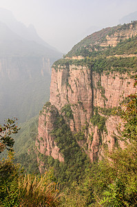 太行山树木峡谷相片悬崖太行高原岩石石头远足旅行背景图片