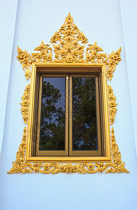 Trat T寺的Hor Phra一扇窗户图片