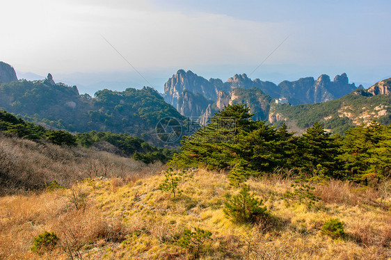 黄山山晴天网站太阳岩石文化风景历史旅游石头红色图片