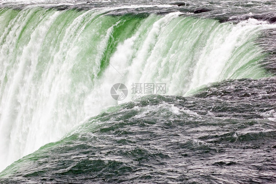 尼亚加拉危险急流水电瀑布绿色流动白色力量泡沫图片