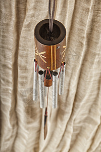 风铃文化古董冥想钟声音乐乐器编钟竹子木头黄色图片