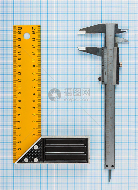 轴重和平方塞子工程统治者技术轴承卡尺乐器正方形枕头机械图片